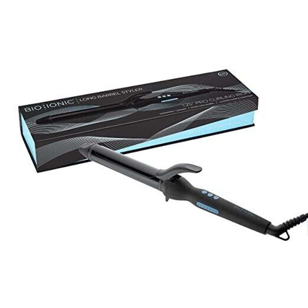 BIO IONIC 1.25 Inch Long Barrel Styler Curling Iron for Various Hair Styles NEW